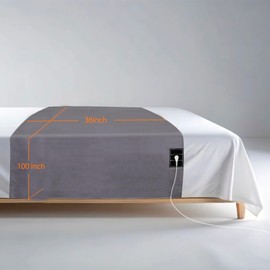 HUNAIGEE Grounding Mat, Grounding Bed Sheet, 3ft x 100in, Ground Mat, Conductive, Silver Fiber, Grounding Sheet, Grounding Sheet Grey