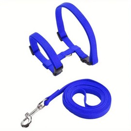 Pack of 2 Adjustable Nylon Harnesses, Cat Lead, Harness, Cat Lead, Kitten Collar, Soft Cat Harness with Lead for Kittens, Puppies, Rabbits (Blue and Pink)