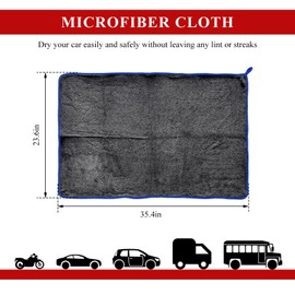 JUSTTOP Car Drying Towel, 35"×24" Extra Large Super Absorbent Quick Drying Microfiber Cleaning Cloth, Ultra Soft Lint Free Reusable Detailing Towel Cloth for Cars SUVs RVs Trucks (Blue)