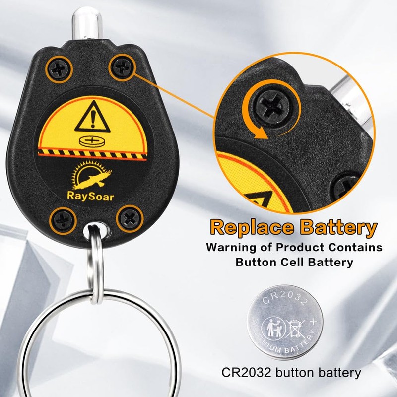 RaySoar 12 Pack Ultra Bright Red LED Keychain Flashlight, Red