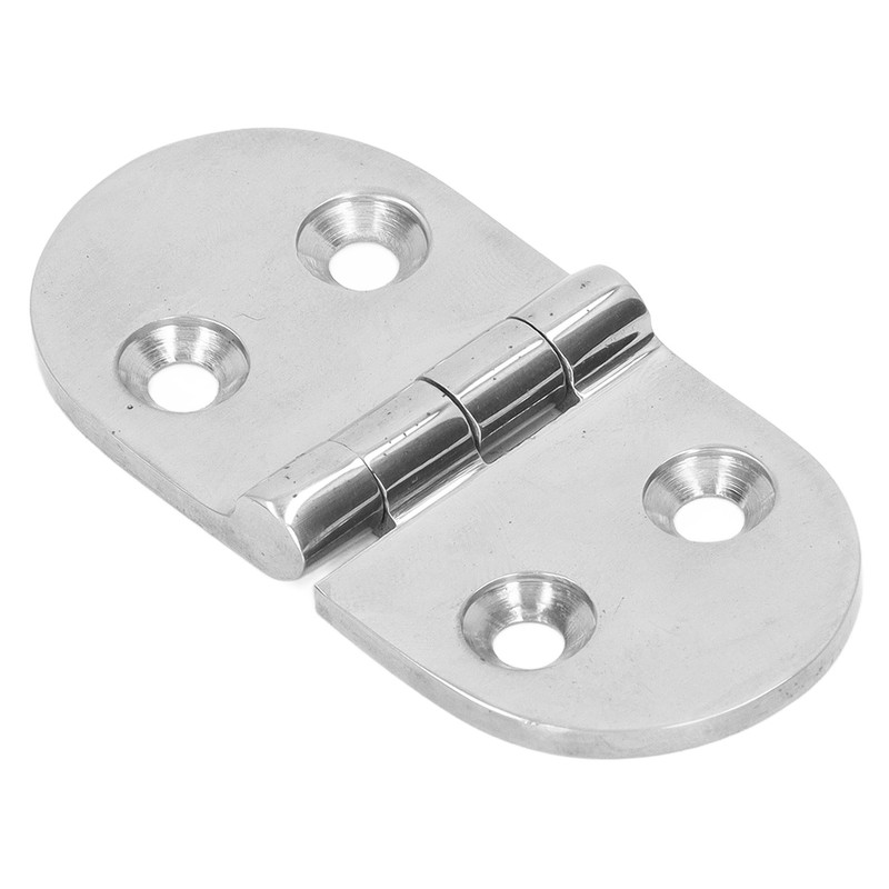 4PCS Door Hinge Silver 4 Holes 316 Stainless Steel Oval
