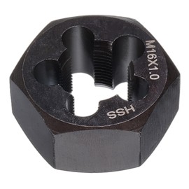 sourcing map Hex Threading Die M16 x 1 Metric Thread Right Hand High Speed Steel Rethreading Fixed Die Screw Cutting Tapping Repair Tool