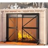 Fire Beauty Fireplace Screen with Doors, 2-Pannel Handcrafted Solid Wrought