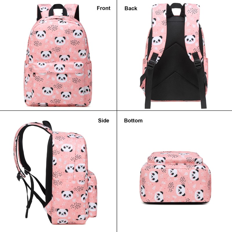 Kouxunt Panda Girls School Backpacks for Kids Teens, 3-in-1 School
