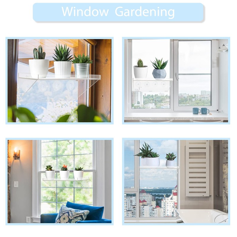 Sumerflos 2 Pack Clear Acrylic Window Plant Box - 12''
