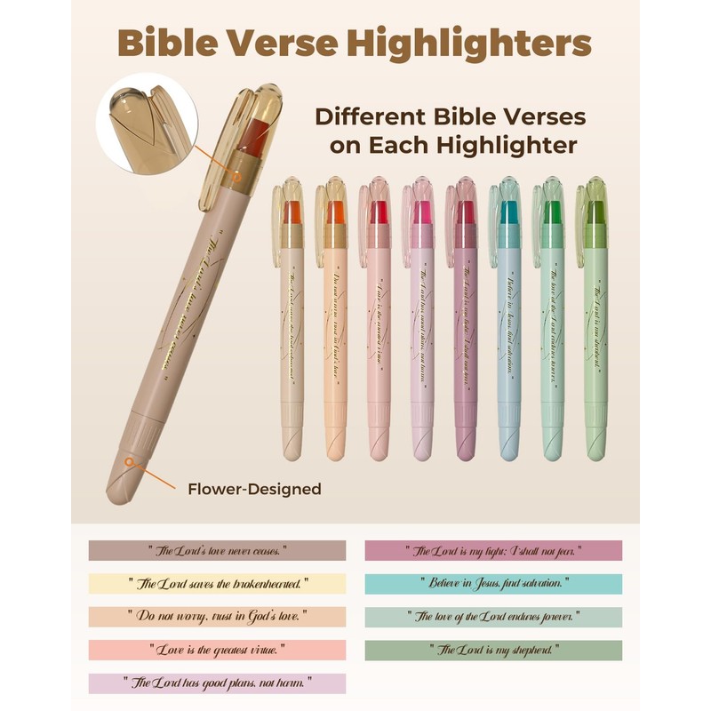 WEMATE Bible Highlighters No Bleed, 9PCS Assorted Colors Gel Highlighters