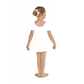 Short-sleeved cotton ballet outfit, with long voile skirt, 6-7