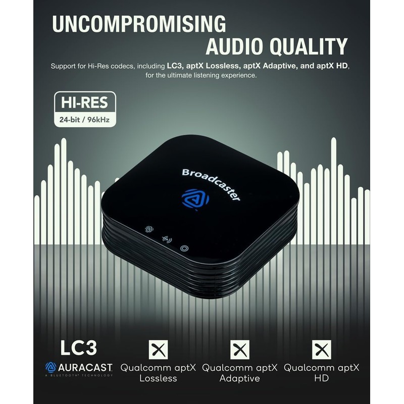 HomeSpot BA210 v2 Bluetooth Auracast Transmitter, LC3, AptX Lossless, AptX