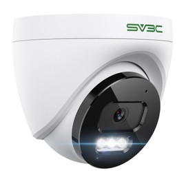 SV3C 4K POE Outdoor Indoor Camera, Wired Security Camera, Person/Vehicle Detection, Colour Night Vision, Two-Way Audio, Waterproof, 24/7 Recording, RTSP, ONVIF, 512GB SD Card Slot