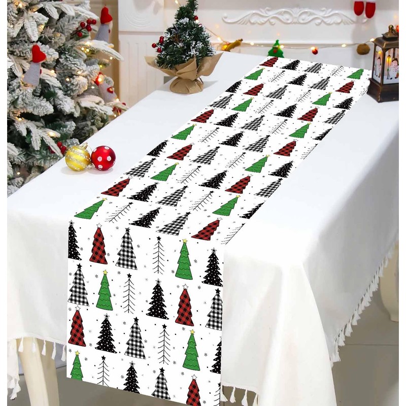 MUNILAIL 6 PCS Christmas Table Runner Plastic 14 x 108