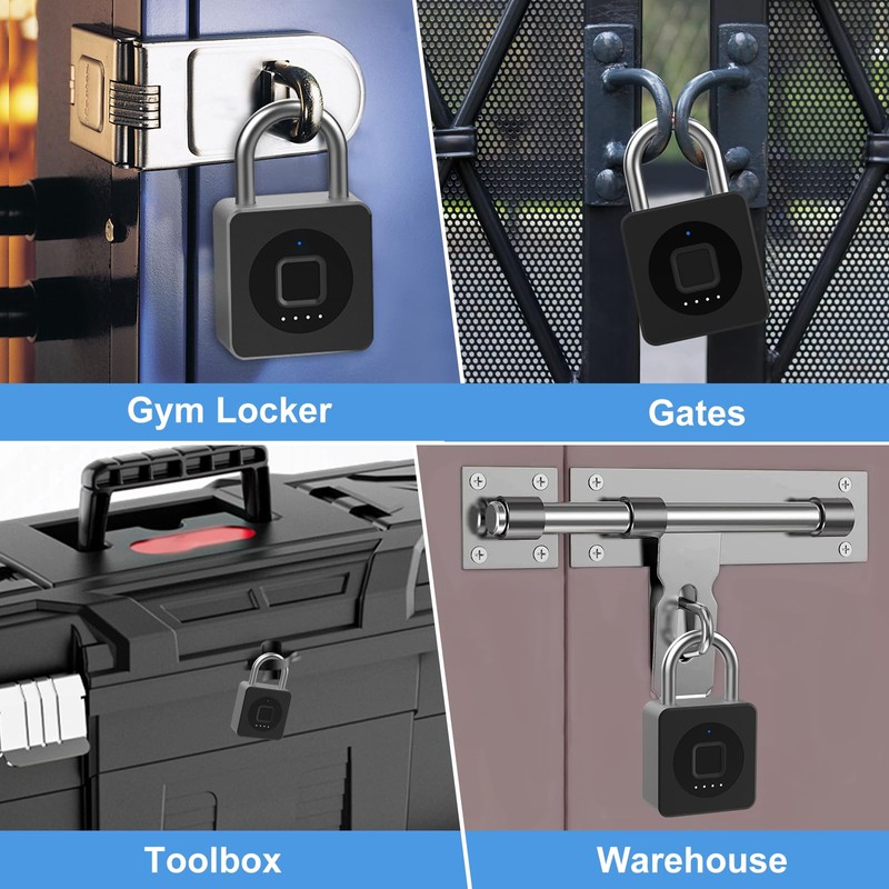 Gym Locker Padlock eLinkSmart Fingerprint Mobile APP Unlock Remote Management