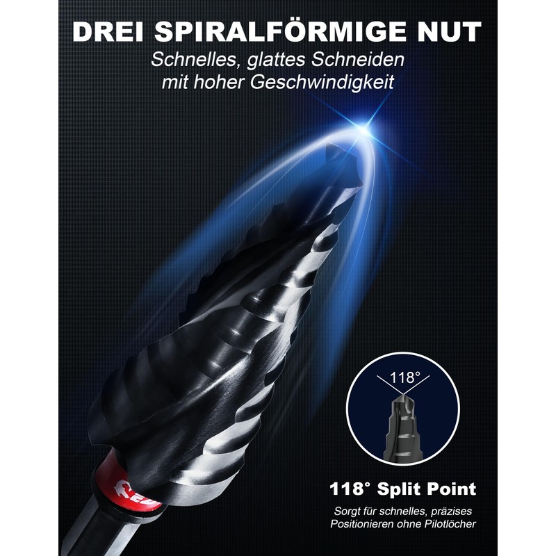 EZARC Step Drill Diameter 4-12 mm HSS Cobalt Pro TiAIN