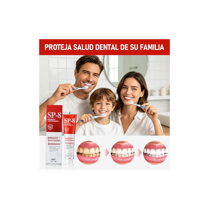3PCS Sp-8 Probiotics Whitening Toothpaste, Fresh Breath Fresh Mint Flavor