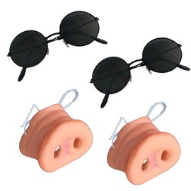 HAMILO Cosplay Pig Nose Sunglasses Costume for Photo Shooting Banquets After-parties Total of 4 Piece Set