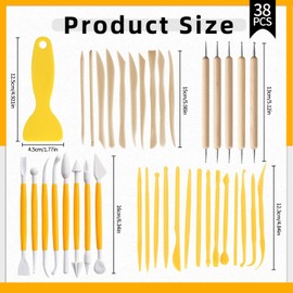 38 Pcs Air Dry Clay Tools Set – Pottery Clay Sculpting Tools Kit for Modeling, Shaping, Carving & Texturing, DIY Arts & Crafts Supplies for Artists, Students & Hobbyists
