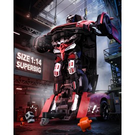 Veeniix V992 Transform Remote Control Car,Transform Robot RC Cars,1:14 Scale,2-in-1 Robot Toy Car with Sound & Light,Gesture Sensing,Automatic Deformation,Great Gifts Toys for Boys and Girls 4-6 (Red)