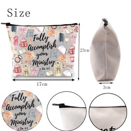 POFULL JW Gift JW Pioneer Makeup Bag Jehovah's Witnesses Gift Fully Accomplish Your Ministry Cosmetic Bag (Fully Accomplish CA)