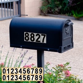 iSYFIX Black Vinyl Numbers Stickers - 2 Sets 3 inch - Premium Decal, White Background, Pre-Spaced for Mailbox, Signs, Window, Door, Cars, Trucks, Home, Business, Address, Indoor & Outdoor