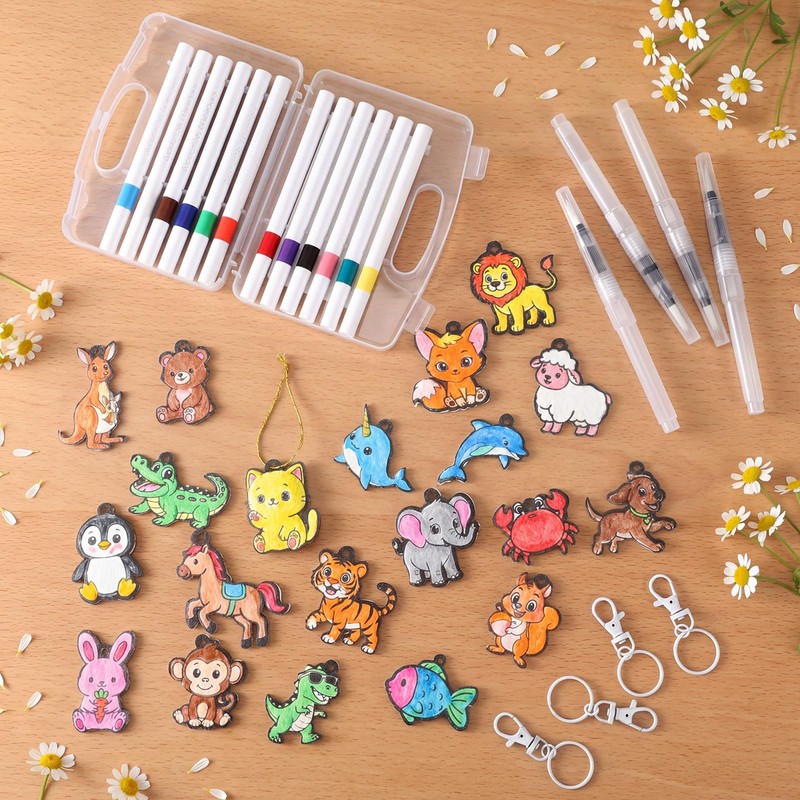 Crtin 40 Set 3D Art Craft Kits DlY Animals Foam