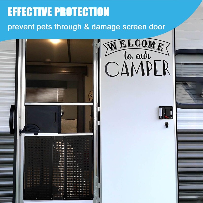 RV Screen Door Protector for Dogs, Adjustable Aluminum Alloy RV