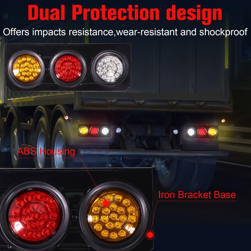 oeioei 2PCS 63 LED Trailer Tail Lights Kit, Stop Turn