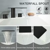 GUOYINDONG Matte Black Roman Tub Faucet, 3 HoleWaterfall Bath Tub