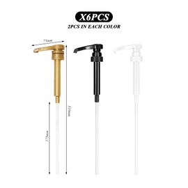 YSDYY 6 Pieces Syrup Pump, Press Pump Head Set, Reusable Pump Head, Coffee Syrup Pressing Absorber, Syrup Dispenser
