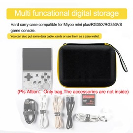 Miyoo Mini Plus Case Hard EVA Portable Case for RG35XX / RG353VS Storage Box Handheld Bag Retro Game Console Accessories(Only Case) (Yellow)