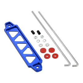 Mtsooning Battery Hold Down Bracket,Aluminum Alloy Blue Battery Tie Down Mount Bracket Kit with 10in J Bolts,Universal Battery Tray for Car Battery Mount Bracket Hold Lock Accessories