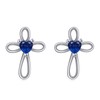 VONALA Cross Earrings 925 Sterling Silver September Birthstone Heart Cross