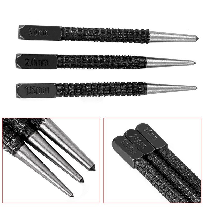 ToolOfLife 3-Piece Centre Punch Set 1.5mm/2mm/3mm