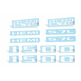 Reflective Concepts 2019-2022 Ram 1500 HEMI 5.7L Sport Performance Hood Emblem Overlay Decal Stickers - (Color: Gloss White)