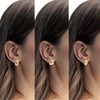 Krstudent 9 Pairs Gold Hoop Earrings Pack 18K Gold Plated