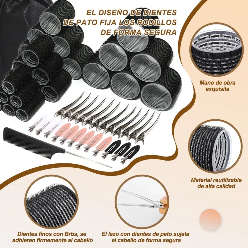 60 Tubos Para Rizar Cabello Abrazadera Plástica Para Cabello