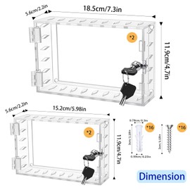 BIYQFCR 4 PCS Universal Thermostat Lock Box with Key Thermostat Lock Box Cover Wall Mounted Thermostat Protector Two Different Sizes Can Be Used Under 7.3 * 2.2 * 4.7IN