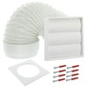 SPARES2GO Universal Exterior Wall Venting Kit Tumble Dryers (White, 4"