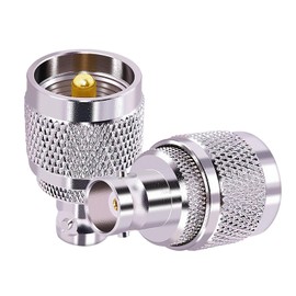 CNARIO - 2 adaptadores UHF a BNC BNC hembra a UHF macho PL-259 PL259 BNC a PL259 conector RF coaxial adaptador para antenas de radio CB Ham