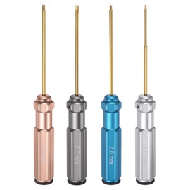 sourcing map 4pcs RC Hex Screwdriver 1.5mm 2mm 2.5mm 3mm Titanium Hexagon Screwdrivers Wrench RC Hex Driver Repair Tool with Colorful Handles for RC Models Car Helicopter Boat