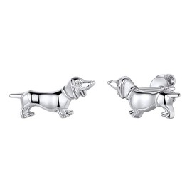 ChicSilver Women's Earrings 925 Silver Animal Earrings Cat/Dog/Rose/Hamsa/Deer/Star of David/Sun/Pearl Earrings with Gift Box for Women and Girls, Sterling Silver