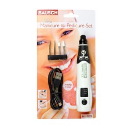 Bausch 0399 Cordless Manicure and Pedicure Tool with 4 Attachments for Filing Hand and Toenails
