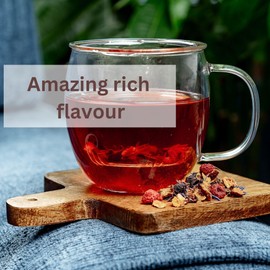 Herbal Tea Loose Leaf - Hot or Cold Brew Dried Fruit Tea - Christmas tea, Holiday Tea - Wild Berry Natural Herbs Tea - Amazing Rich Flavor - Only Natural Ingredients - 4 oz