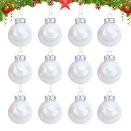 12pcs Christmas Tree Baubles, Spheres Acrylic Empty Plastic Baubles 6cm Round Clear Hollow Ball for Christmas Tree Ornament, Creative Transparent Drop Ball for Wedding Party Xmas Home Decor