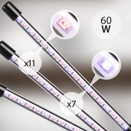 Duronic GLC36 Plant Lamp, Full Spectrum Grow Lamp with 54 x Red & Blue LED Lamps, 3 Colour Modes, Plant Light with Gooseneck in 6 Light Levels, 60 W Plant Light for Plants and Herbs