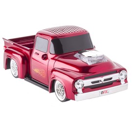 QFX Bluetooth 1956 Pickup Truck Replica Speaker, 3-inch Speakers, Hands Free Link, Built-in Microphone, FM Radio and LED Party Lights, Red - BT-1956 RD