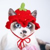 Strawberry Cat Hat, Cartoon Strawberry Design Knit Hat, Cotton &