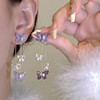 Butterfly Tassel Purple Earrings for Women Animal Drop Dangle Charm