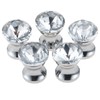 Mgoodoo 5Pcs Mini Crystal Single Hole Knobs, 12x15mm Small Glass