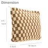 PAZIMIIK Knitted Checkered Makeup Bag Large Zipper Make Up Accessory