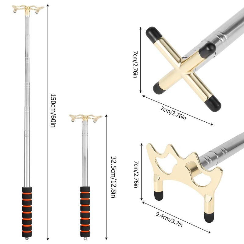 Retractable Billiards Cue Stick Bridge, Non-Slip Cue Pool with Replaceable