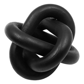 Tiardey Black 3-Section Wood Knot Decoration, Wood Chain Link Decoration, For Living Room, Bedroom, Coffee Table, Bookshelf, Fireplace, Tray, Handmade Wood Ornaments (Black)